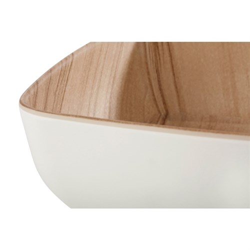 Schale "FRIDA" Melamin weiß/Holzoptik, 16,5 x 16,5 x 5,5 cm Produktbild 1 L