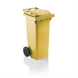 Mülltonne-Kunststoff, gelb Inh.: 80 L / fahrbar Produktbild