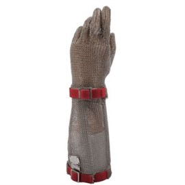 Stechschutzhandschuh Euroflex magnetic rot/ Gr. M, lange Stulpe Produktbild