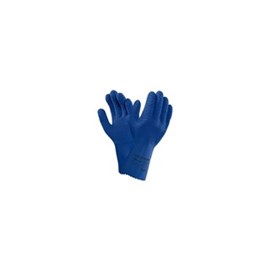 Entvlieshandschuh AlphaTec Gr. M blau, Naturlatex, 350 mm, Stulpe Produktbild