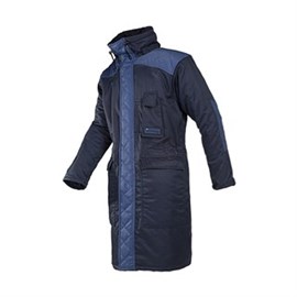 Kühlhaus Mantel "Verbier" Gr. S blau, Reißverschluss mit Druckknopfpatte Produktbild