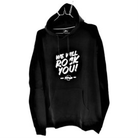 Sweat-Shirt mit Kapuze Gr. XXL schwarz Druck: We Will Rock You Produktbild