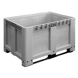 Palettenbox HDPE grau, 525 L 1200 x 800 x 800 mm, 2 Kufen Produktbild