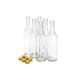 Flasche 0,5 L, Gradhals incl. 28 mm TO-Schraubverschluss gold Produktbild