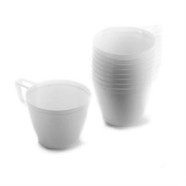 Kunststoff-Kaffeetassen weiß, 160 ml, Pack 50 St. Produktbild