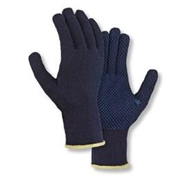 Mittelstrickhandschuh Gr. 7 blau, blaue PVC-Noppen, BW/Polyester